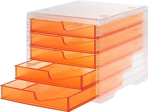 Boîte à tiroirs styro Styroswingbox Light transparent abricot pour organiser le bureau - 4