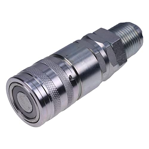 Image of JZGRDN Female Hydraulic Flat Face Quick Coupler KV11305 Compatible with John Deere 240 250 313 315 317 318 319 320 323 CT315 CT322 110 210 310 315 324 410 710 210 244 304 324