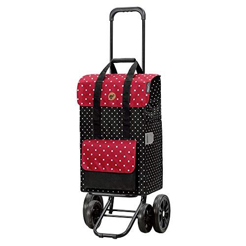 Andersen Shopper Quattro Stahl höhenverstellbar mit Rad Ø 15 und 20cm und 51 Liter Tasche Rul schwarz