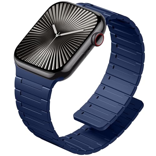 Image of SNBLK Magnetic Watchband Compatible with Apple Watch for Men 44mm 45mm 46mm 49mm 42mm 41mm 40mm 38mm Women, Silicone Sport Strong Magnet Strap for iWatch Series 11 Ultra 3 Ultra 2 Se 10 9 8 7 6 5 4 1