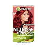 Garnier Nutrisse Ultra Color, Permanent Hair Dye, Intense Colour, For All Hair Types, 6.60 Fiery Red