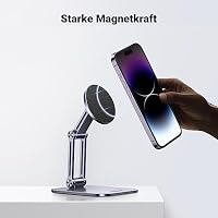 UGREEN Magnetischer Handy Ständer Magsafe Handyhalter Tisch (Grau) – Ansicht 3