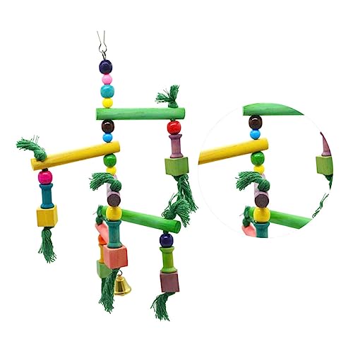 Angoily Wooden Toy Bird Swings Bird Chewing Toy Bird Toys Birds Toys Parrot Climbing Toy Wooden Swing DIY Parrot Toys Parrot Swing Climbing Toys Cockatiel Toys Ladder to Climb - Image 4