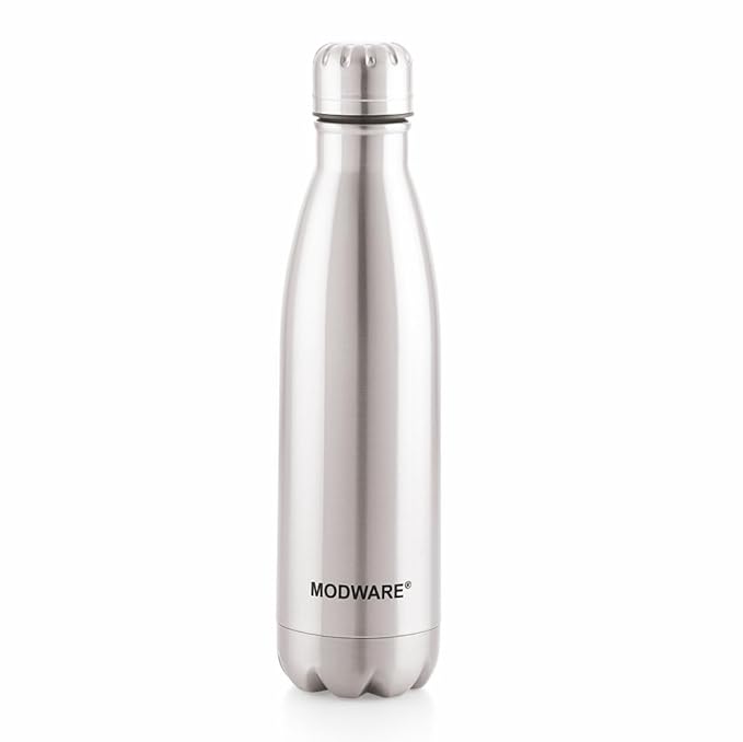 MODWARE Kool King 500ml Stainless Steel Insulated Water Bottle – Leak-Proof, Double-Walled Vacuum Flask for Hot & Cold Beverages