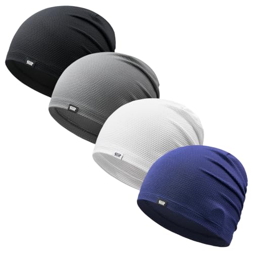 Image of 4-Pack Breathable Skull Cap Sweat Control 3D Honeycomb Mesh for Men Women
