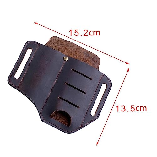 Image of CALANDIS Stylish Flashlight Sheath Multitool Pouch for Work and Daily Use Outdoor Pen Brown | 1 Leather Multitool Sheath