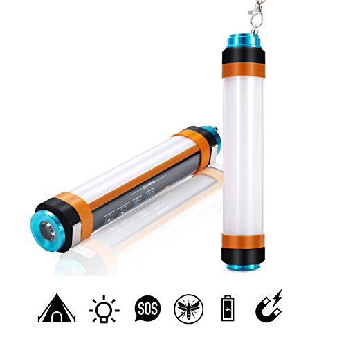 ALFLASH Camping Lantern USB Rechargeable LED Camping Light Dimmable IP68 Waterproof Multi-Function Camping Flashlight Portable Hanging Magnetic Power Bank Mosquito Repellent Lantern(10in/260mm)