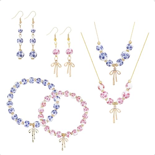 PNYFIL 14K�S�[���h�r�[�Y�A�����уy���_���g�A�u���X���b�g�A�l�b�N���X�A�Z���~�b�N�W���G���[�Z�b�g��6�_�Z�b�g�B, �Z���~�b�N, ��΂Ȃ�