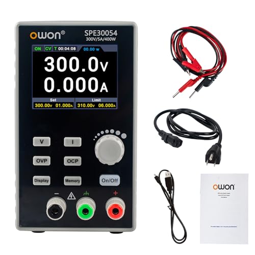 Image of OWON Lab Power Supply (0-300V 0-5A), Programmable Max 400w Constant Power Output with 0.05% high-Precision Voltage and Current Control and Output Enable /Disable Button SPE30054