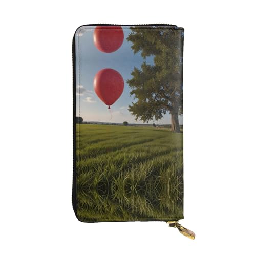 Portefeuille en cuir imprimé ballon de voyage long avec porte-cartes