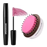 Hot Pink Temporary Hair Chalk Color Comb + Washable Hair Mascara Dye for Girls Kids, Makeup Vibrant Dye Hair Colors for Halloween, Cosplay, Sporting Events, DIY Hair Parties Christmas