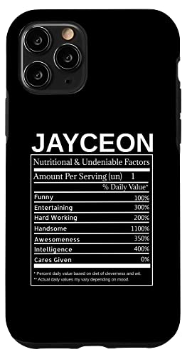 iPhone 11 Jayceon Nutrition Facts Funny Sarcastic Personalized Name Case
