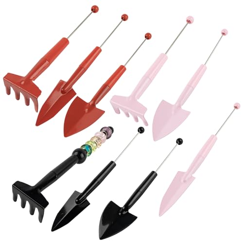 Pack 9 mini utensilios metálicos para jardín miniatura 1