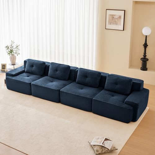 Image of Corduroy Modular Sectional Sofa, Oversized Cloud Couches for Living Room