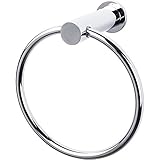 Top Knobs HOP5PC Hopewell Collection Bath Towel Ring, Polished Chrome