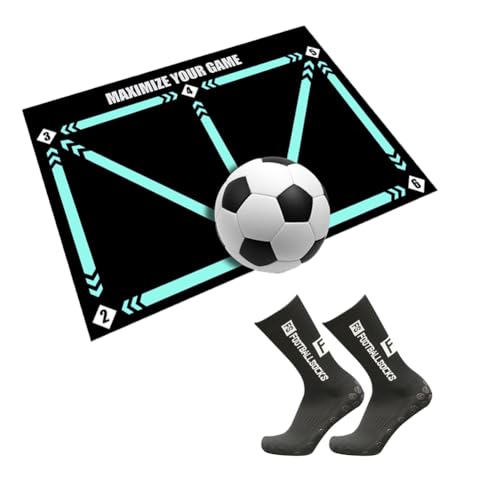 PKKP Fußballmatte, 60x90 cm rutschfeste Fussballmatte Training, Stoßdämpfende Fussball Matte...