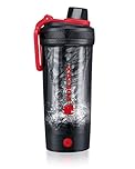 VOLTRX Shaker Bottle, Gallium USB C Rechargeable Electric Protein Shake Mixer, Shaker Cups for Protein Shakes and Meal Replacement Shakes, BPA Free, Made with Tritan, 24oz, Red (esb004)
