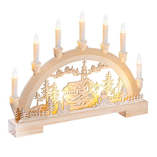 GloBrite-LED-Wooden-Christmas-Candle-Bridge-Window-Decoration-Arch-Battery-Operated-Lights-Indoor-Warm-White