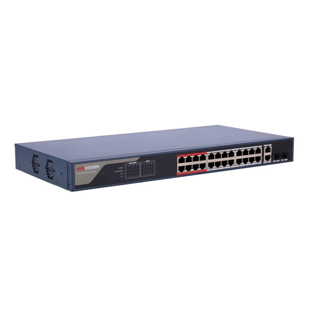 Switch Hikvision de 24 Puertos PoE 10/100 Mbps – DS-3E1326P-EI(B)