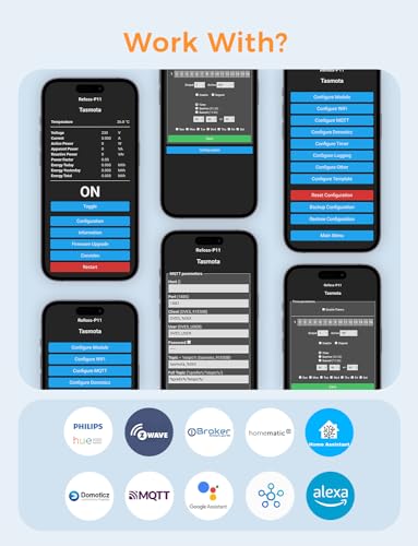 Refoss Tasmota Steckdose WLAN Stromzähler Steckdose Mini ESP8266 Messsteckdose von Stromverbrauch Kompatibel mit Home Assistant, ioBroker, MQTT, Domoticz, OpenHAB, ZWAVE, 16A, 2,4GHz