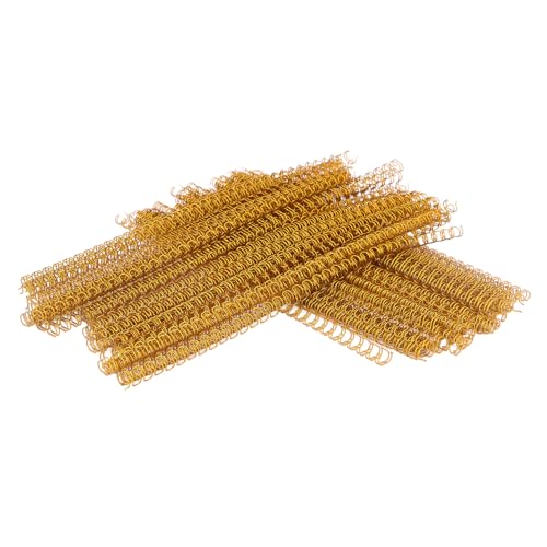 Encuadernación en Espiral de 100 Piezas, de Doble Alambre, Bobinas de Capacidad de 20 Hojas, de 3 Peines de 1 Paso, Kit de Juego de 34 6,4 Mm de Diámetro para Papel Dorado