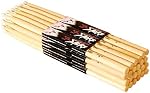 OnStage MW2B Maple Drum Sticks - 12 Pair, Wood Tip, Black