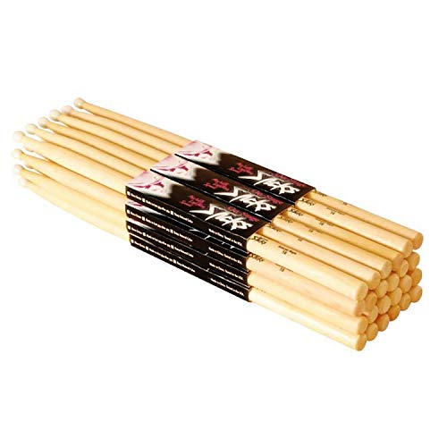 OnStage On-Stage Maple 5B Wood Tip Drumsticks, 12 Pairs