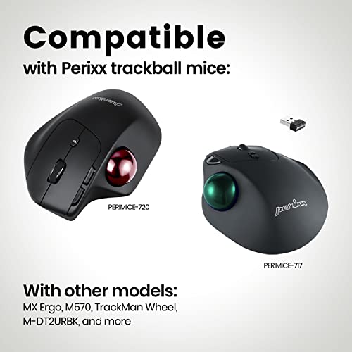 Image of Perixx PERIPRO-303X2A 1.34 Inches Trackball 2 pcs Pack - Replacement Ball for M570, M575, PERIMICE-517 /520 /717 /720, and Other 1.34inches Trackball Mouse - Glossy Red and Green