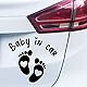P005 | Baby in Car Aufkleber 15cm x 14cm Auto Sticker Babyaufkleber Autoaufkleber Vinyl (Schwarz)
