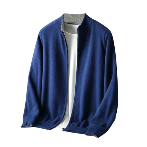 Suéter de cachemir para hombre con cuello alto y cremallera para invierno
