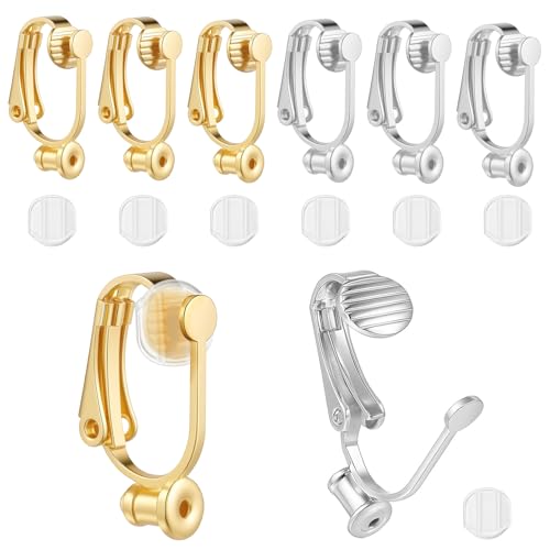 TAHULIK 8Pieces Clip on Earring Converter Non-Pierced Earrings Clips Convert Pierced Earrings to Clip-on Components Findings