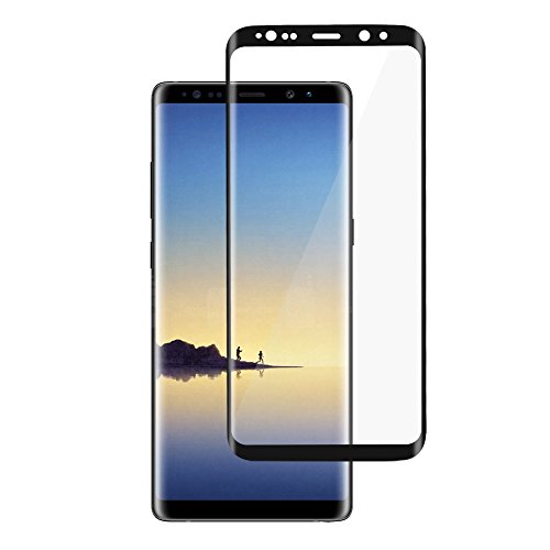 BONUM Galaxy Note 8 Screen Protector,Full Coverage Anti-Scratch, Anti-Fingerprint, Easy to Install Curved Tempered Glass Screen Protector (Black)