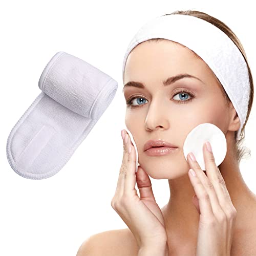 Bandeaux de Maquillage Visage, Cheveux Lavable Bandeau, Bandeau Maquillage, Bandeau Cheveux Femme Maquillage pour Spa Yoga Sport Se Maquiller Soins du Visage (Blanc) Cover
