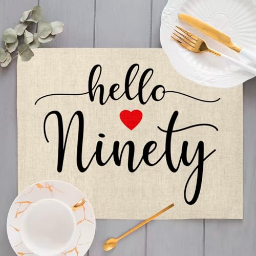 Sets de table en lin anniversaire 90 ans grand format 40x28.5 - 4