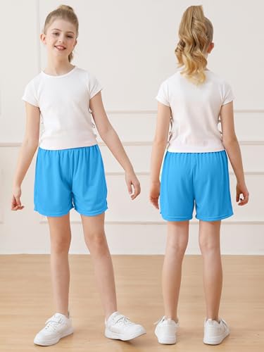 Resinta Girls Athletic Mesh Shorts Basketball Soccer Active Sports Gym Shorts for Youth Kids4