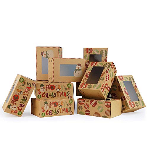 20 Piece Donut Treat-To-Go Gift Christmas Boxes, Holds Christmas Donuts, Treats and Gifts, Perfect for Holiday Gift Giving