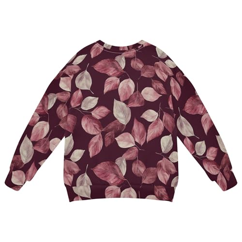 JUNZAN Unique Callistephus Burgundy Little Kids Sweatshirt Hoodie Crewneck Boys Sweat Shirt Athletic 4T2