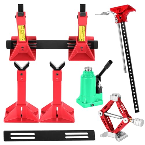 Cric de levage miniature en métal rouge pour diorama garage RC 1/10