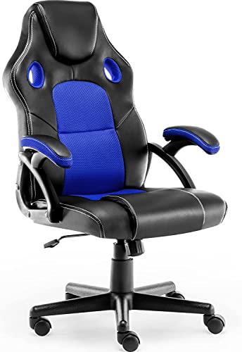 Gaming Chair Racing Style Office Swivel Computer Desk Chair Ergonomic Conference Chair Work Chair with Lumbar Support PU Leatherwith Adjustable Task Chair Gas Lift SGS Test