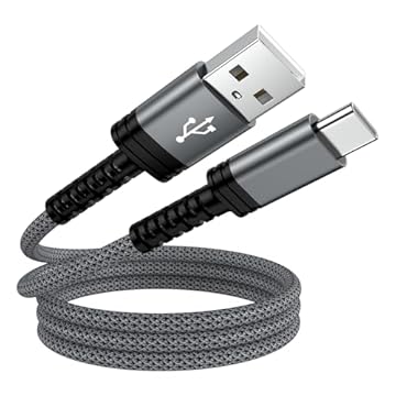 Cabo de alimentação USB tipo C 3,1 A, carregamento rápido, cabo USB C longo de 3 m, cabo trançado para iPhone 16e/16 Pro Max/16 Plus/15/15 Pro Max/Samsung Galaxy A16 5G/A15/A56/A36/S25 Edge/S24/S23