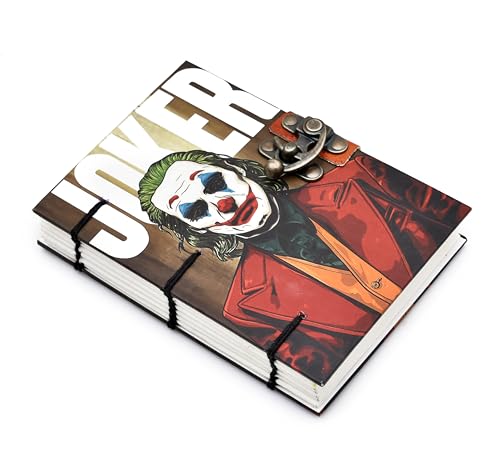 Image of Joker Hardcover Journal Diary (5x7 Inches) | Recycled Handmade Paper Notebook | DC Comics Fan Gift with Elastic Closer