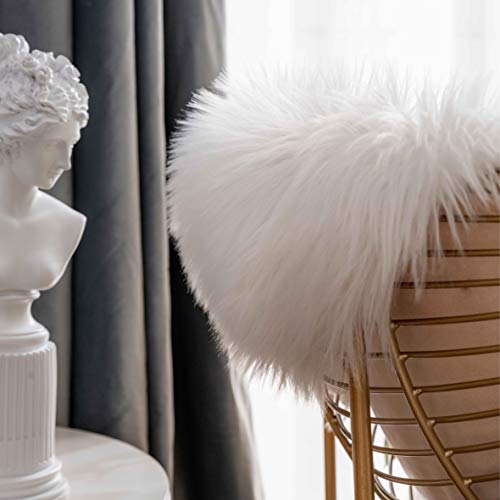 Super Soft Premium Faux Sheepskin Fur Sofa Chair Cover Plush Seat Cushion Pad Shaggy Area Rugs For Bedroom Floor, 2Ft X 3Ft, White #TOP2