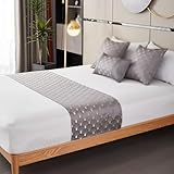 Camino de cama de hotel, bufanda, cubrecamas de lujo, decoración suave con diseño geométrico, protector de cama para dormitorio de boda, tamaño individual, queen y king, gris | 50 x 180 cm (1,2 m)