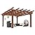 Yardenaler 10x12 FT Wooden Pergola, Cedar Wood Gazebo with Flat Roof, Outdoor Garden Shelter with Stakes Included, Patio, Deck, Backyard, Lawn