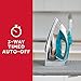 Sunbeam Turbo Steam Iron, 1400 Watt, Nonstick Ceramic Soleplate, Horizontal or Vertical Shot of Steam, Quick Heating, 3-Way Auto-Off, White and Chrome (Chrome/Teal)