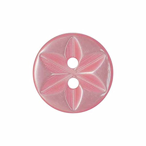 Bella Baby Star Buttons 11.4mm (Size 18L) Baby Pink - Bag of 100 Buttons