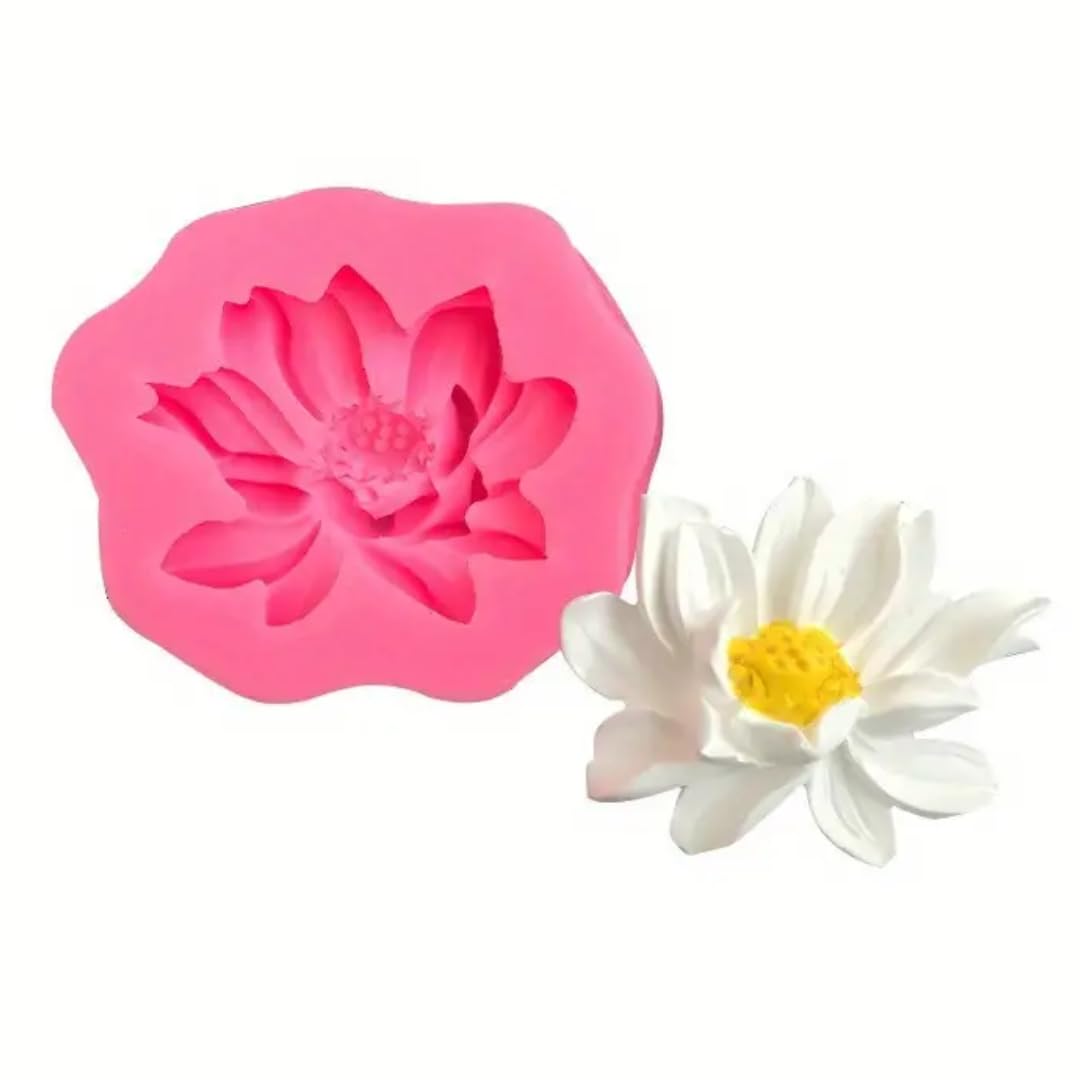 Skytail Lotus Candle Mold for Candle Making 3D Silicone Mold for Resin Casting DIY Plaster Polymer Clay Home Decoration Wax Melts Valentine's Day Flower Bouquet Candle Party Gifts Molds Soap Making