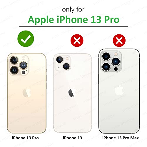 Image of WOW IMAGINE Shock Proof Back Case Mobile Cover for iPhone 13 Pro (Tough Armor | Hybrid PC + TPU | Full Protection with Ring Holder & in-Built Kickstand | Black)