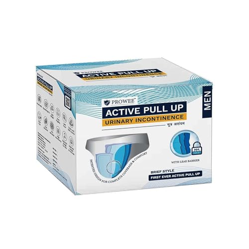 Image of Men Active Pull Up Urinary Incontinence Brief | High Absorbency | Secure Leak Guard | Comfortable Odour Control Disposable Underwear for Men | 100% Anti Rash | Antifungal Diaper - L Pack of 5