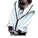 King Ma Womens Hoodie Panda Ear Tail Zip up Loose Outerwear